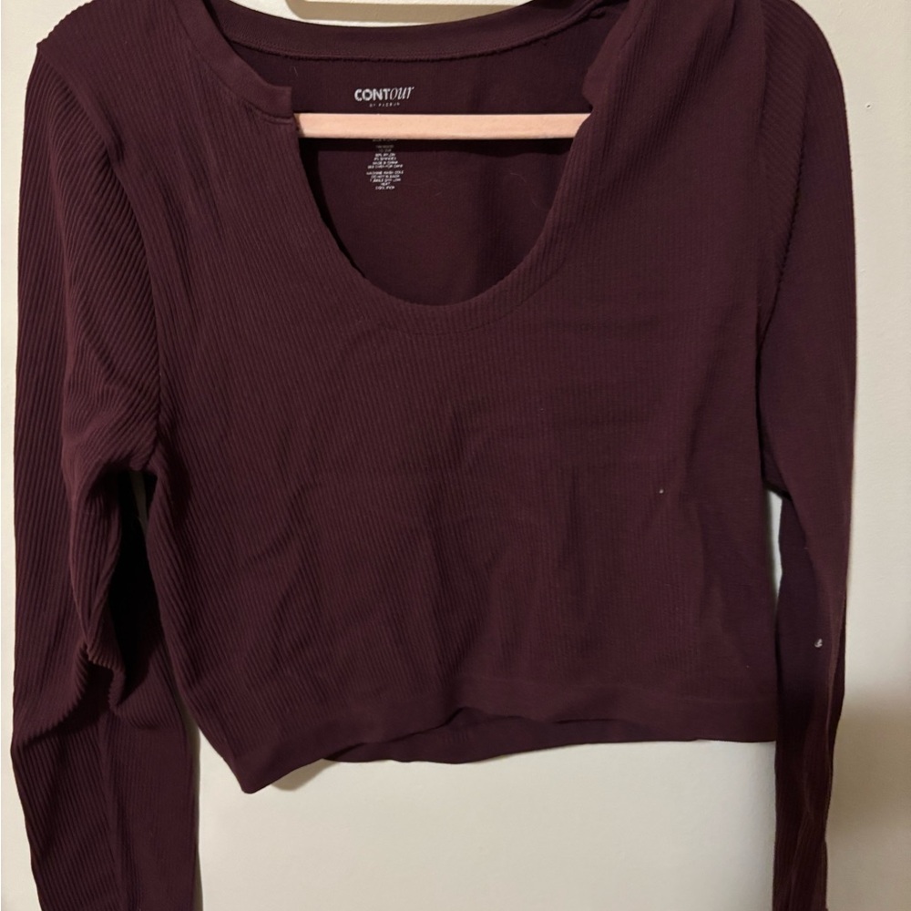 Women's Burgundy Long Sleeve Top